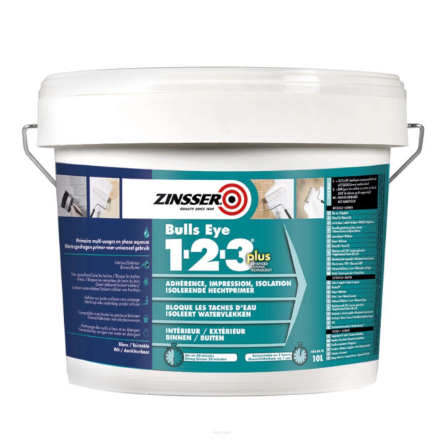 ZINSSER BULLS EYE 1-2-3 PLUS - Podkład gruntujący i uszczelniający o zwiększonym kryciu