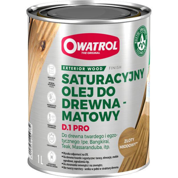 Olej do drewna Owatrol D1 PRO Olej Nasycający Drewno z Ochroną UV