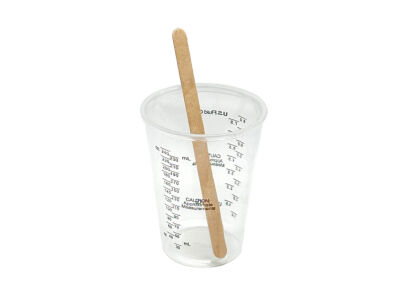 Kubek z miarką 240 ml + drewniane mieszadło 15cm