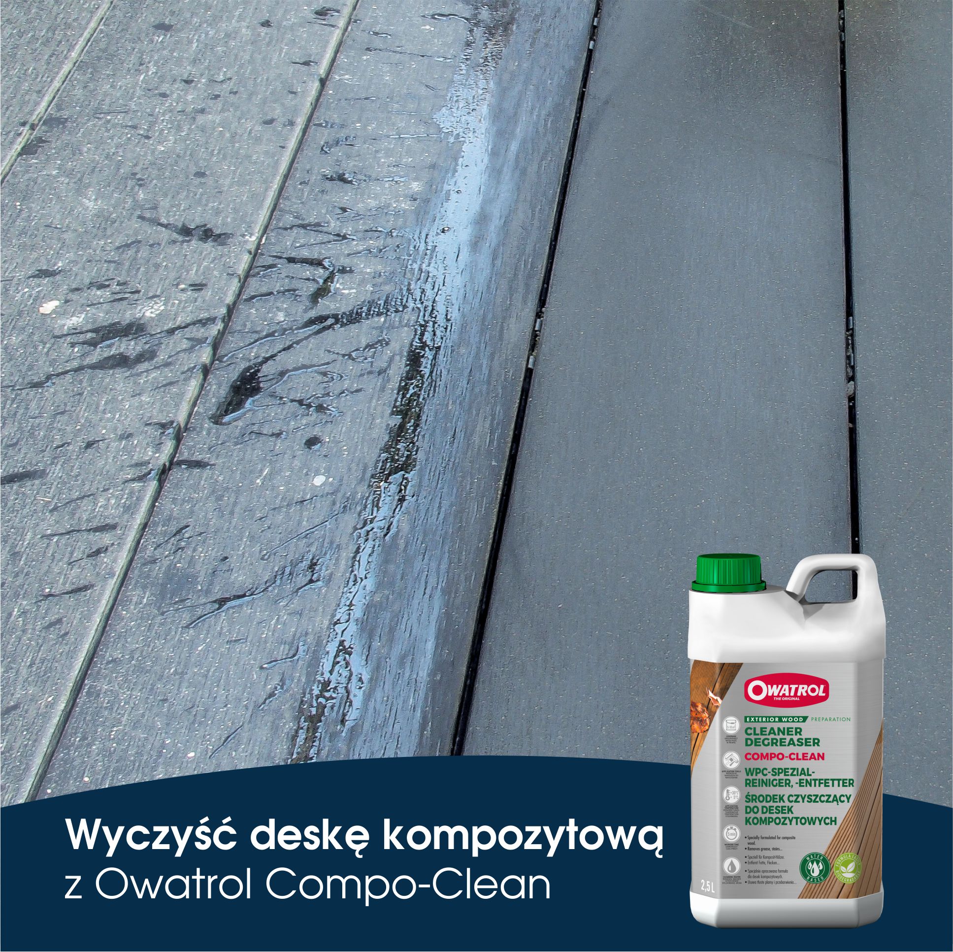 czyszczeni deski kompozytowe z Owatrol Compo Clean