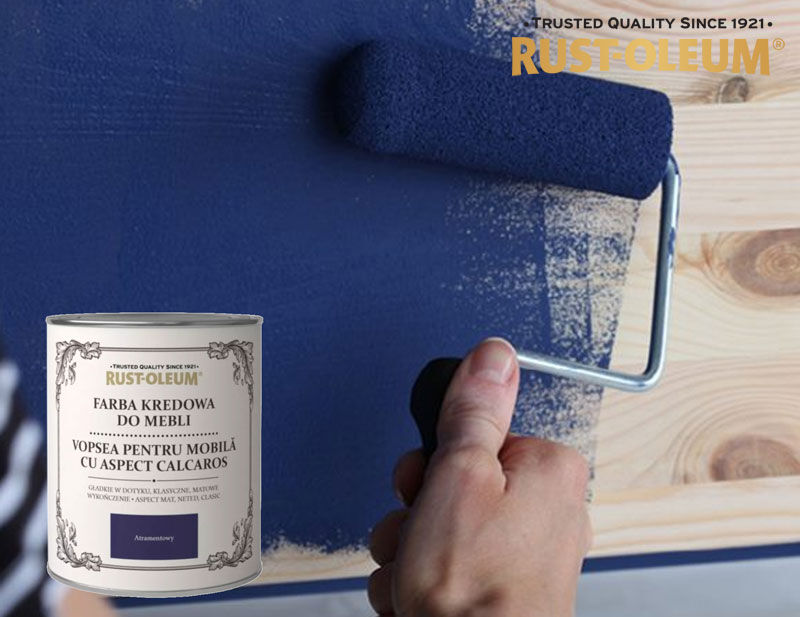 Stwórz meble we własnym stylu. Zobacz metamorfozę zwykłej komody przy użyciu farb kredowych do mebli Rust-Oleum