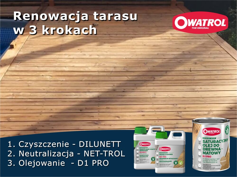 Renowacja Drewnianego Tarasu w 3 Krokach: Owatrol Dilunett, Owatrol Net-trol i Owatrol D1 PRO