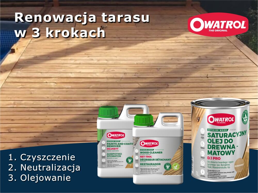 Nowy artykuł: 3 kroki do pięknego tarasu. Owatrol Dilunett, Net-Trol i D1 PRO Honey